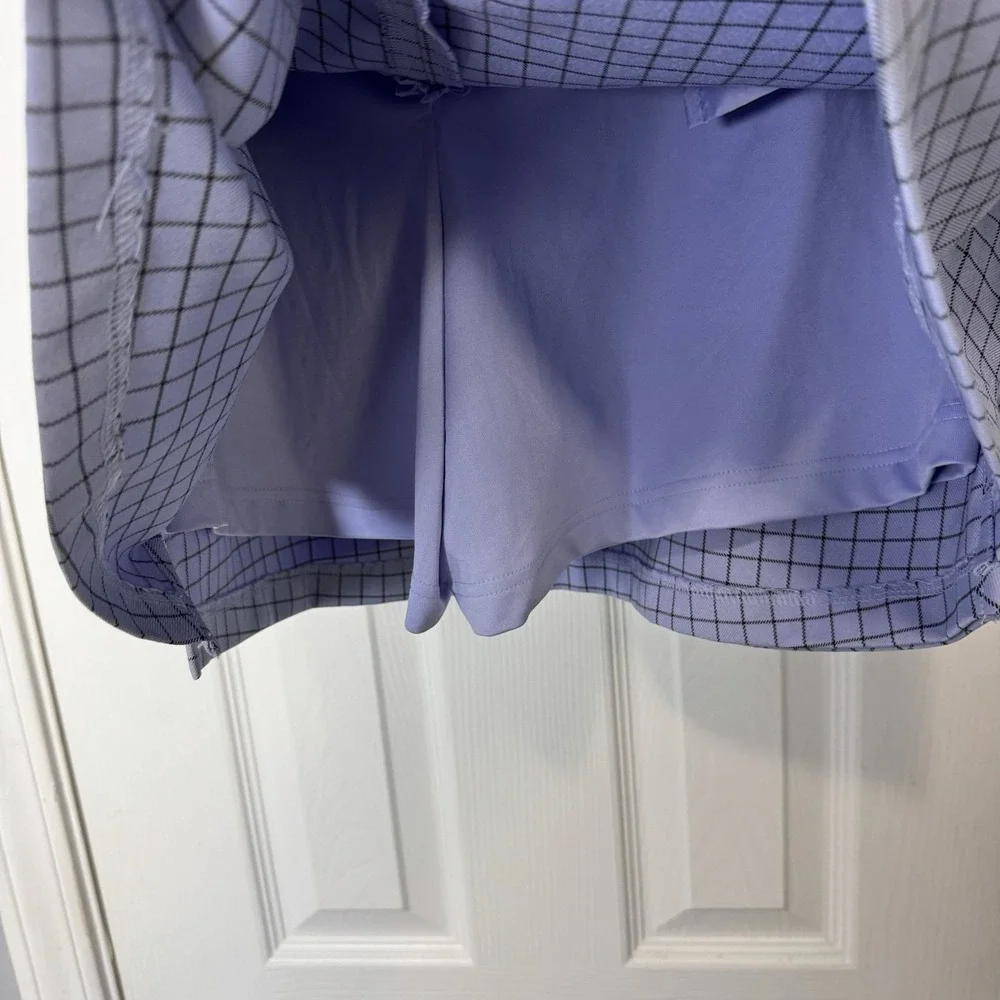 Lady‎ Hogan Lavender Checkered Women's Golf Skorts Size 14 NWT
